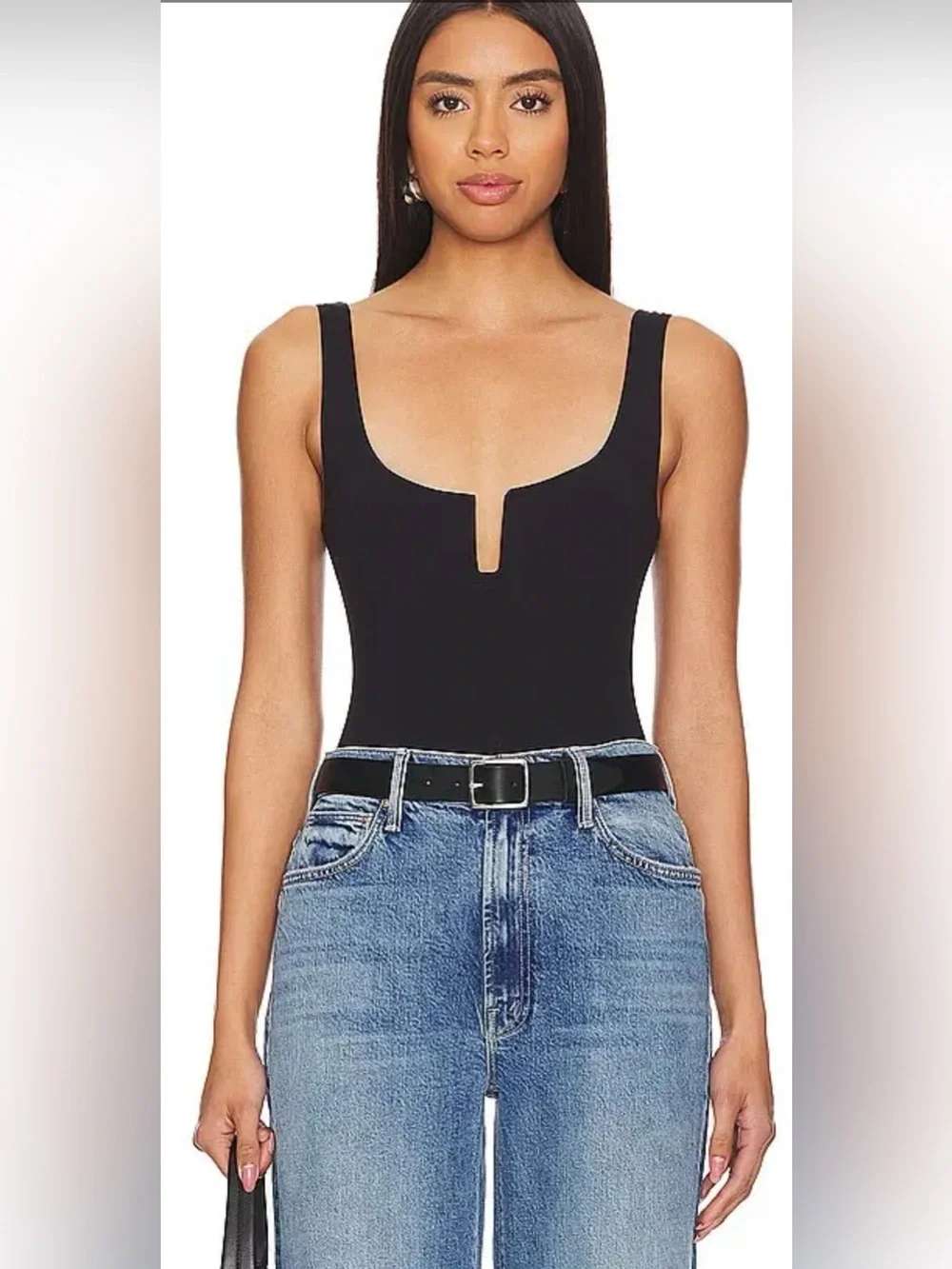 Free People Intimately Navy Notch Scoop Bodysuit